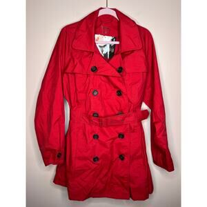 NWT LL Bean Primaloft Waterproof Christmas Red Rain Jacket Trench XL 284403